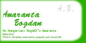 amaranta bogdan business card